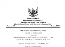 PERATURAN BUPATI GUNUNGKIDUL TENTANG PEDOMAN PENYUSUNAN APBKAL TAHUN ANGGARAN 2024